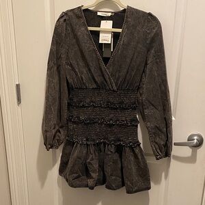 Chic Charcoal Long Sleeve Dress